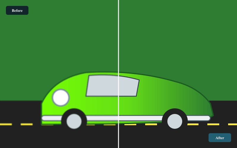 Example showing different image enlargement needs