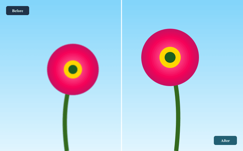 Example of a photo enlarged for a high-resolution layout