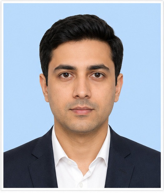 Prepared portrait photo with white background frame