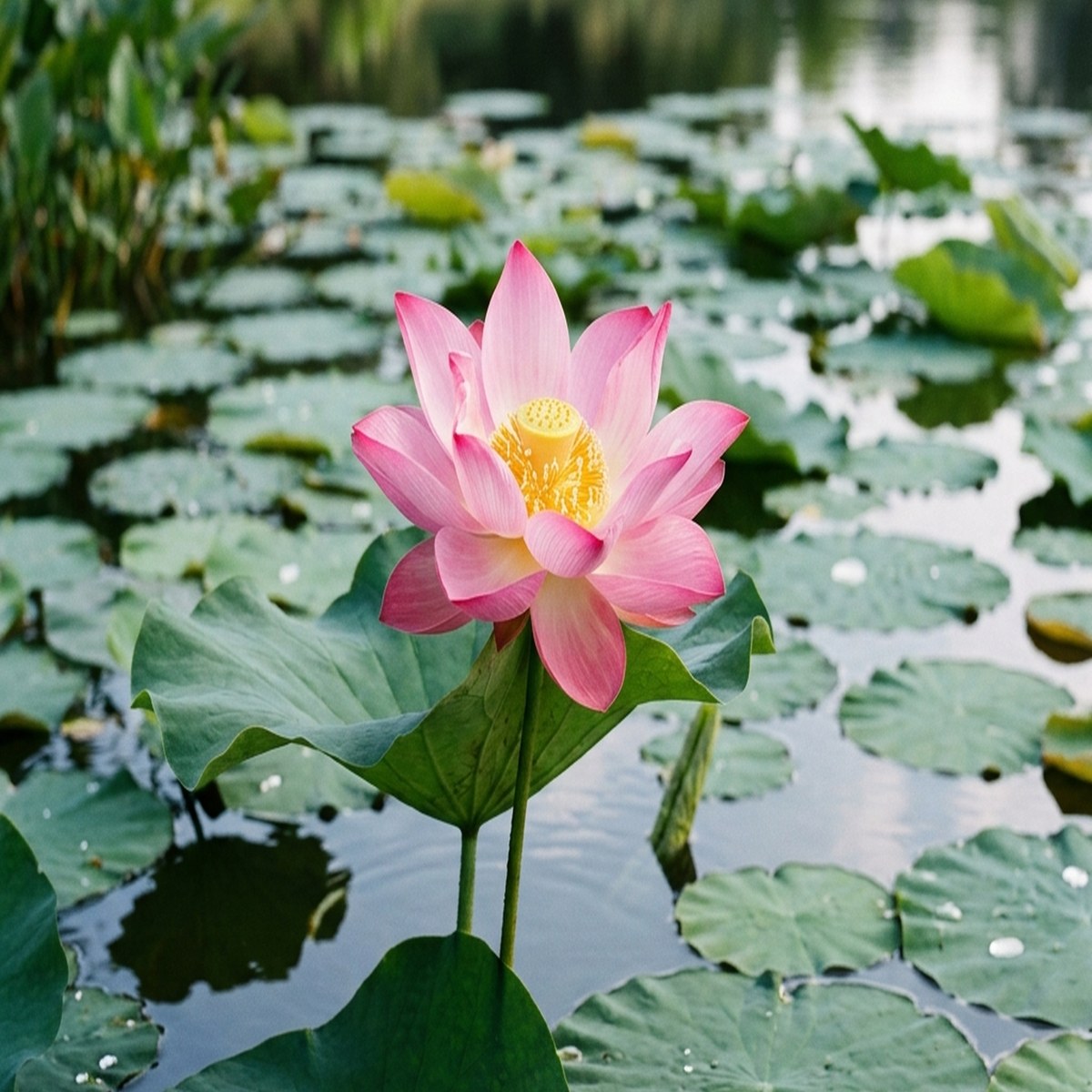 Lotus photograph after a square crop