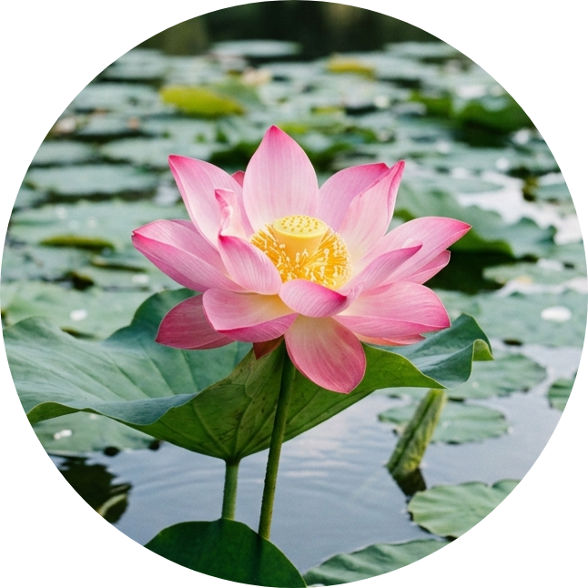 Lotus photograph after a circular crop